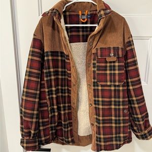 Brown plaid coat